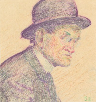 Man with Bowler Hat and Pince-Nez by Egon Schiele